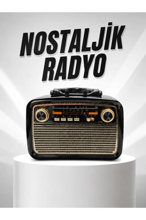 Müzik Kutusu Bluetooth Bağlantılı El Fenerli Nostaljik Tasarım Radyo