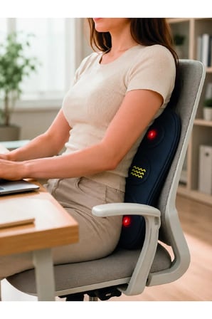 Isıtmalı Bel Masaj Minderi Ev Ofis Araç Uyumlu Titreşimli Destek