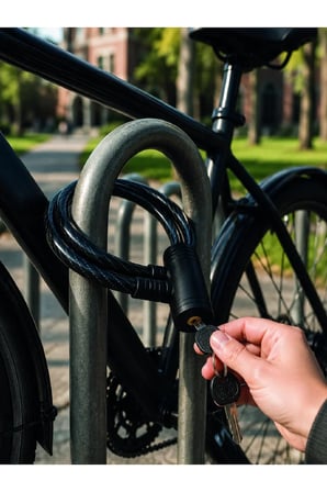 12 mm Çelik Halat Bisiklet Kilidi 80 cm Anahtarlı Güvenlik Kilidi PVC Kaplamalı Scooter ve Elektrikli Bisiklet Uyumlu