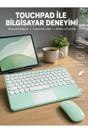 Profesyonel Wifi Q Klavye Bluetooth Klavye Touchpad 10.8 Inç Yeni Nesil