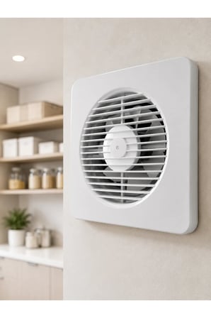 150 mm Dekoratif Aspiratör 20,8 x 20,8 cm 20 W 320 m³/h Duvar ve Tavan Tipi Havalandırma Fanı