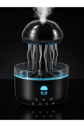 Denizanası Tasarımlı Ultrasonik Hava Nemlendirici RGB LED Işıklı Sessiz Buhar Makinesi Zaman Ayarlı