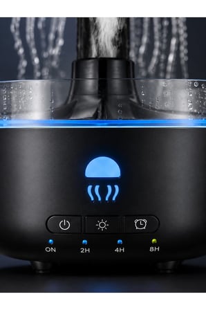 Denizanası Tasarımlı Ultrasonik Hava Nemlendirici RGB LED Işıklı Sessiz Buhar Makinesi Zaman Ayarlı