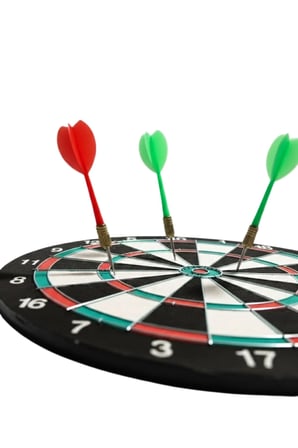 15 İnç Dart Tahtası 4 Metal Uçlu Dart Oku Dayanıklı Ahşap Gövde