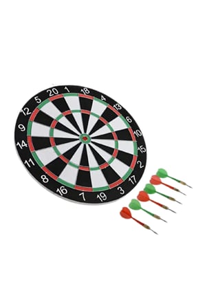 12 İnç Dart Tahtası 4 Adet Metal Uçlu Dart Oku Kolay Montajlı