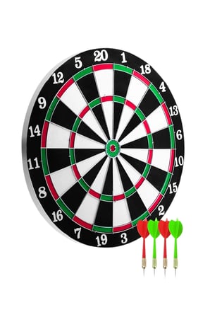 12 İnç Dart Tahtası 4 Adet Metal Uçlu Dart Oku Kolay Montajlı
