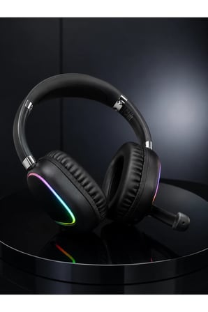 RGB Işıklı Bluetooth Mikrofonlu Kulaklık Uzun Süreli Kullanım Type-C Şarjlı