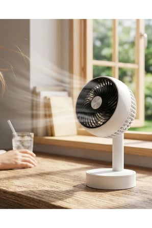 Sessiz Çalışan Şarjlı Mini Fan Masa ve Araç Kullanımına Uygun