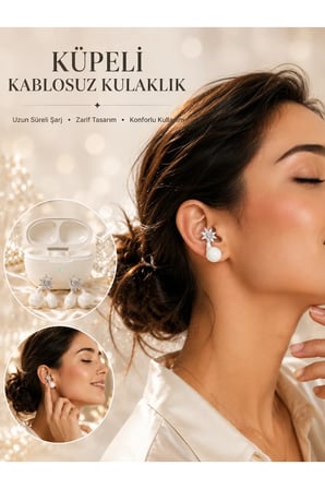 Küpeli Kablosuz Bluetooth Kulaklık Uzun Süreli Şarj Özellikli