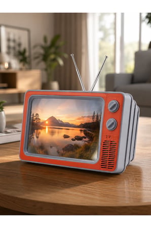 12 İnç Telefon Ekran Büyütücü Retro TV Tasarımlı HD Fresnel Lens Taşınabilir Mobil Ekran Büyütücü