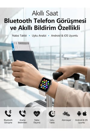 Dokunmatik Ekranı, Bluetooth Görüşme Desteği ve Akıllı Bildirim Özellikleriyle Teknolojiyi Bileğinize Taşıyan Akıllı Saat