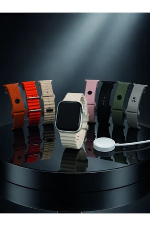 7'li Kordon Setli Akıllı Saat Bluetooth Görüşme Bildirim Destekli Çok Fonksiyonlu Smart Watch