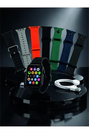 7'li Kordon Setli Akıllı Saat Bluetooth Görüşme Bildirim Destekli Çok Fonksiyonlu Smart Watch