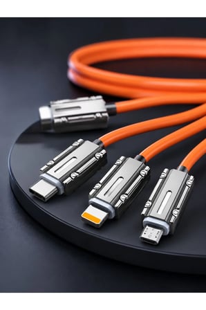 120W Hızlı Şarj Destekli 3'ü 1 Arada Çok Amaçlı Şarj ve Veri Aktarım Kablosu
