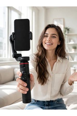 AI Takipli Gimbal Selfie Stick 360° Otomatik Yüz Takibi Bluetooth Kumandalı Uzayabilir Tripodlu Telefon Sabitleyici