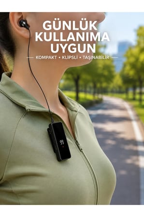 Taşınabilir Bluetooth Kulaklık Dijital Göstergeli Klipsli Tek Kulaklıklı Kompakt Cihaz