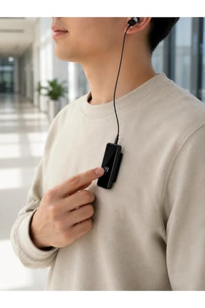 Taşınabilir Bluetooth Kulaklık Dijital Göstergeli Klipsli Tek Kulaklıklı Kompakt Cihaz