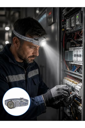 Yüksek Parlaklıklı LED Kafa Feneri Gece Çalışmaları İçin Yüksek Parlaklıklı