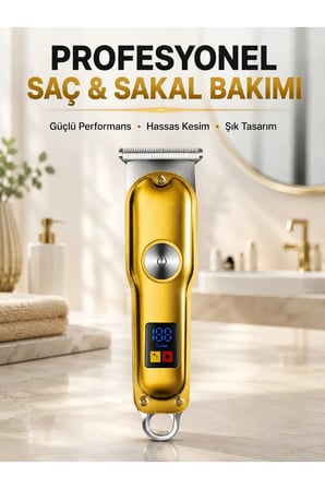 Profesyonel Tıraş Makinesi 120 Dakika Kullanım T Bıçaklı 3 Taraklı USB Şarjlı Saç Sakal Kesme Makinesi