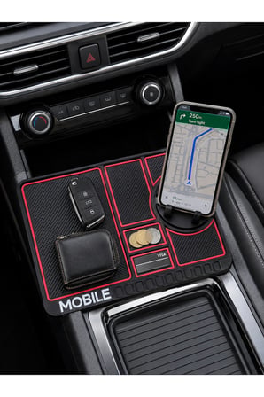 Araç İçi Kaydırmaz Organizer Mat Telefon Standlı Çok Amaçlı Konsol Düzenleyici