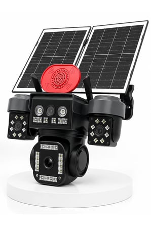 Çift Solar Panel Teknolojisi ile Güneş Enerjisinden Güç Alan Kesintisiz Dış Mekan Güvenlik Kamerası