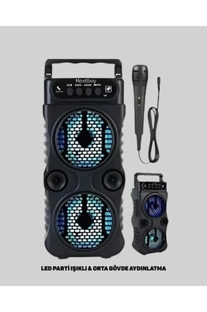 LED Işıklı Kablosuz Bluetooth Hoparlör Yüksek Ses Güçlü Bas Performansı Taşınabilir Şarjlı