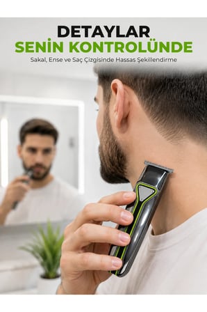 Profesyonel Erkek Tıraş Makinesi 3 Taraklı T Tipi Bıçaklı USB Şarjlı Saç Sakal Kesme Makinesi