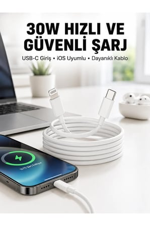 İOS Uyumlu 8 X Xs Xr 11 12 13 14/Pro Max Mini Plus Şarj Kablosu Yeni Nesil
