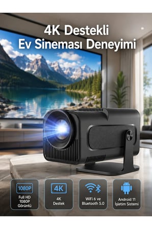 4K Android Smart Wi-fi Çift Kollu Projeksiyon Game Box Kumandalı Taşınabilir Yeni Nesil