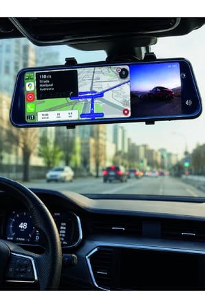 Ayna Carplay Araç İçi 9.66 İnç IPS Ekran Geri Görüş Kamerası Destekli
