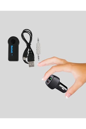 Bluetooth AUX Çevirici ve PD Destekli Araç Şarj Cihazı 2’li Set