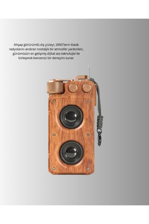 Vintage Tasarımlı Bluetooth Hoparlör Uzun Pil Ömürlü ve FM Destekli
