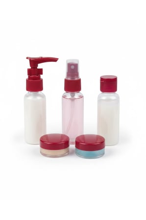 5’li Seyahat Boy Kozmetik Şişe Seti 30 ml Çantalı Organizer