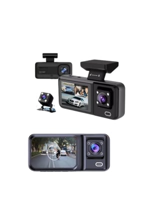 Tam Kapsamlı Araç Güvenliği: 3 Kameralı Full HD Kayıt Sistemi ile Ön, İç ve Arka Görüş