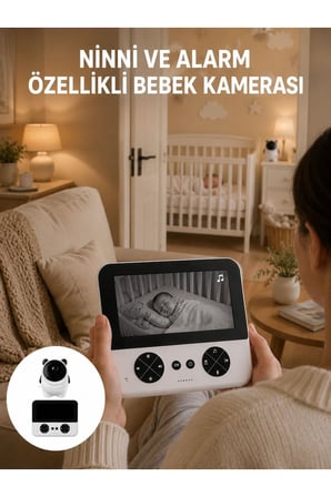 Uzaktan Kontrollü HD Bebek Kamerası Zoom ve Sıcaklık Sensörlü Yeni Nesil