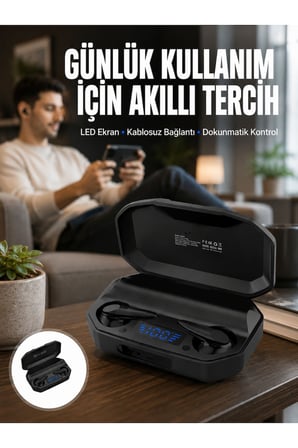 Kulak İçi Bluetooth Kulaklık Rgb Işıklı Çift Mikrofonlu iOS/Android Uyumlu BT 5.2 Yeni Nesil