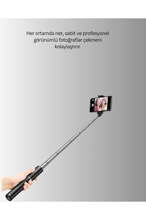 Uzaktan Kumandalı Bluetooth Selfie Çubuğu– Işıklı, 130 cm Ayarlanabilir