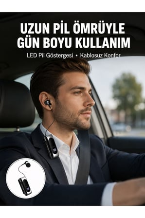 Bluetooth 5.2 Klipsli Kablosuz Kulaklık – Dijital Ekran & Titreşimli Uyarı Yeni Nesil