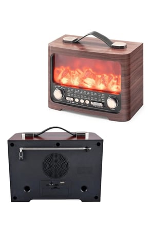 Şömine Efektli Bluetooth Hoparlör FM Radyo USB TF Kart Destekli Kablosuz Müzik Çalar