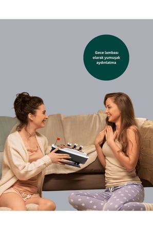 Dekoratif Gemi Modeli 7 Renk Işıklı Hava Nemlendirici ve Oda Kokusu Difüzörü Yeni Nesil