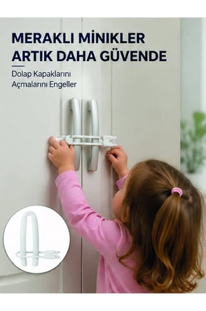 4 Adet Dolap Emniyet Kilidi Çocuk Güvenliği İçin Güçlü ve Dayanıklı Set Yeni Nesil