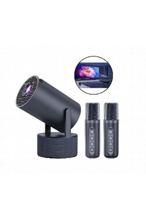 Akıllı Projeksiyon Cihazı Karaoke Mikrofonlu 1080P Android Yeni Nesil