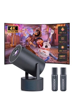 Akıllı Projeksiyon Cihazı Karaoke Mikrofonlu 1080P Android Yeni Nesil