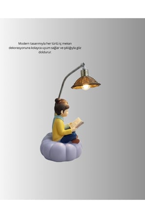 Romantik Çift Figürlü Okuyan Çift Masa Lambası Dekoratif LED Aydınlatma