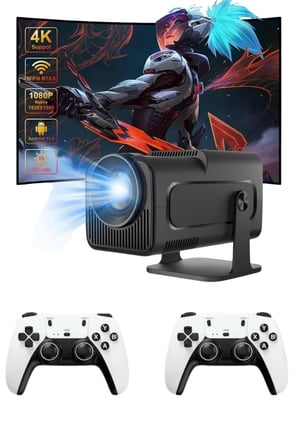 Çift Kollu Game Box Projeksiyon Cihazı Kumandalı Android Tv Dahili Hoparlör Yeni Nesil