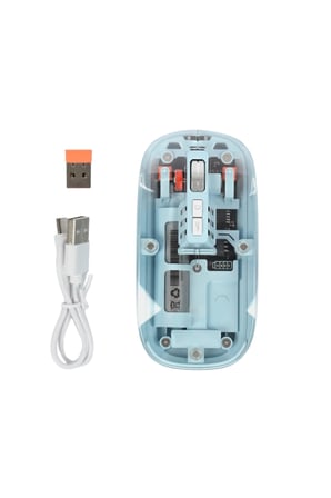 Bluetooth 5.2 ve 2.4G USB Kablosuz Mouse Pilli Mavi Tasarım