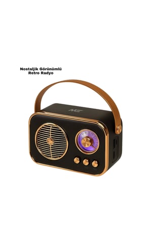 Vintage Bluetooth Radyo – TF Kart ve FM Destekli Taşınabilir Nostaljik Model