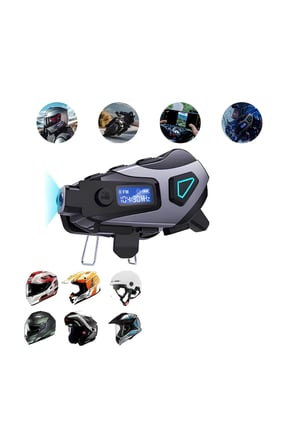 Kask İçi Bluetooth Kulaklık Kamera ve Fener Özellikli Su Geçirmez Dayanıklı Tasarım