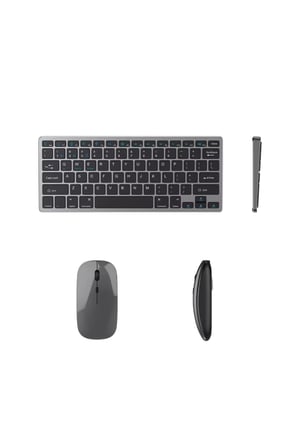 Bluetooth ve 2.4G Destekli Kablosuz Klavye Mouse Seti Şarj Edilebilir
