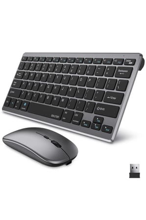 Bluetooth ve 2.4G Destekli Kablosuz Klavye Mouse Seti Şarj Edilebilir